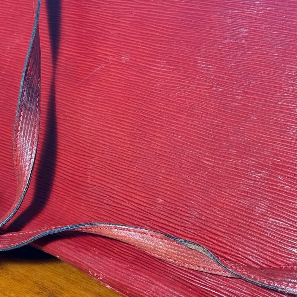 Vintage I Ponti Firenze Red Epi Leather Briefcase Bag Handbag Italy AS IS